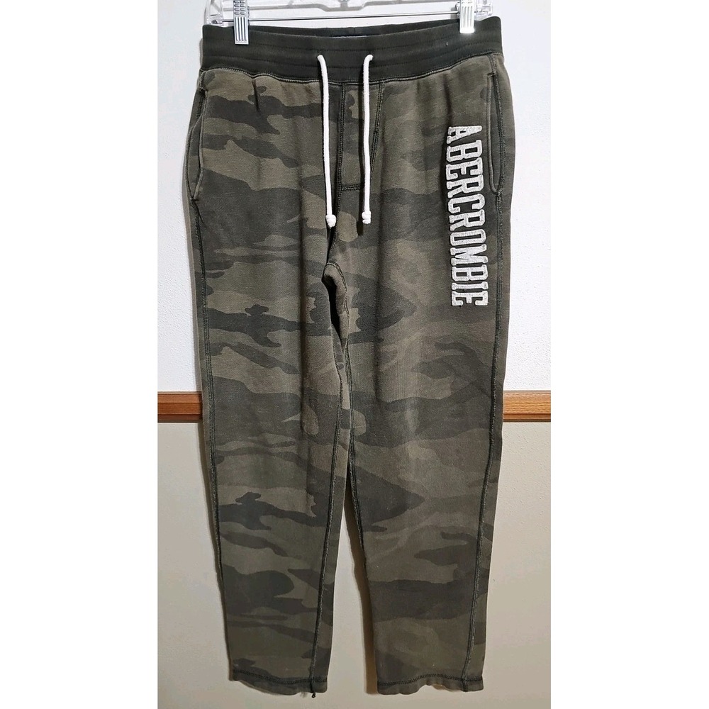 Abercrombie & Fitch Camo Sweatpants Size XS Drawstring Pockets Green